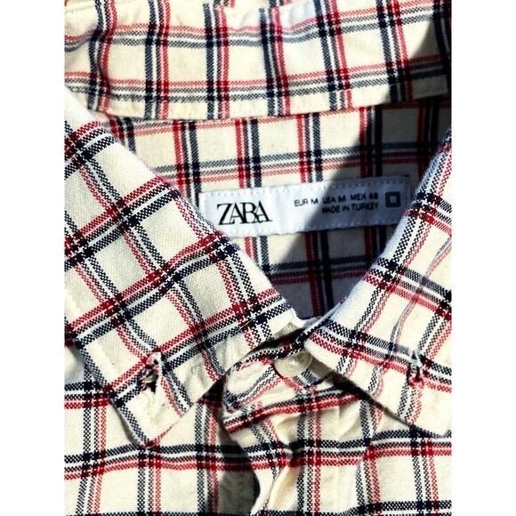 Zara Man Button Up Shirt Large Long Sleeve Boys Size M - Picture 3 of 4